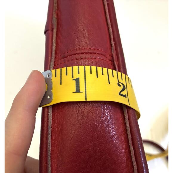 Vintage Red Leather Coach Crossbody Convertible Clutch Bag Brass Hardware - Picture 13 of 13